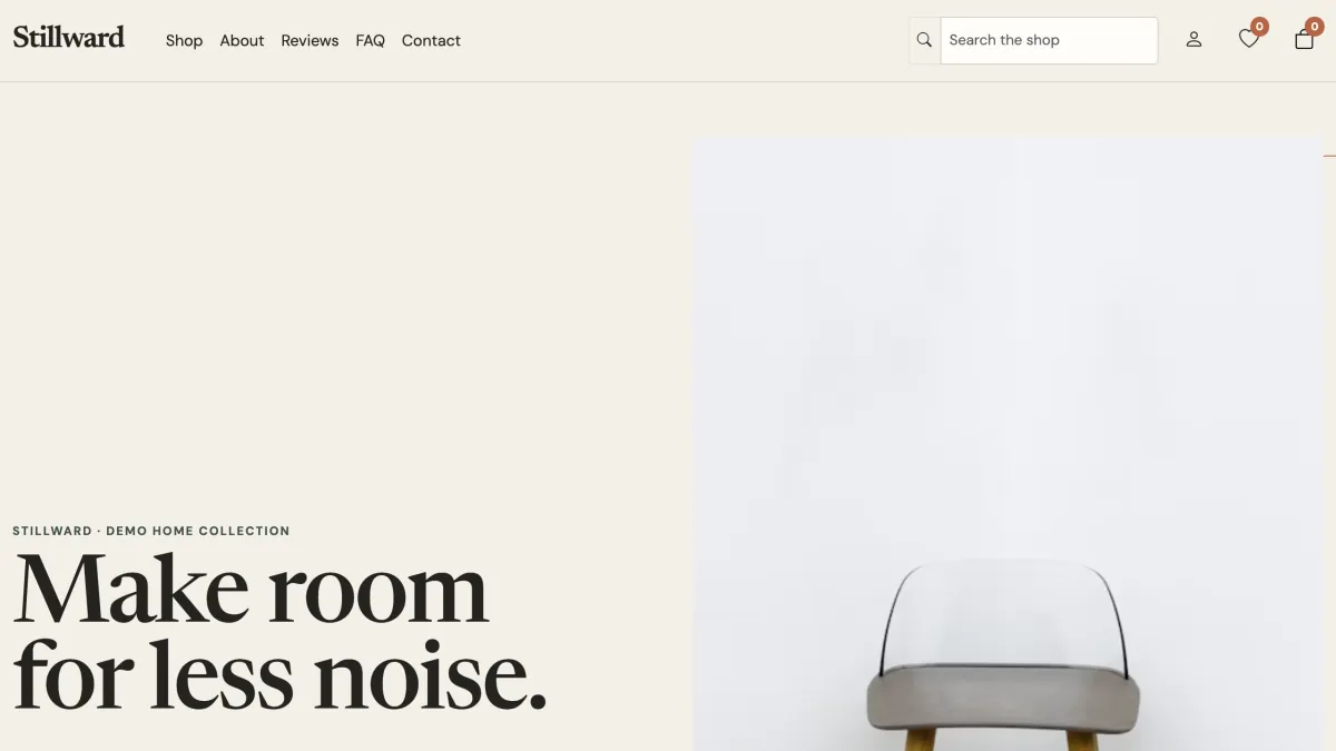 Stillward minimalist furniture storefront concept